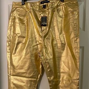 Gold Metallic Jeans